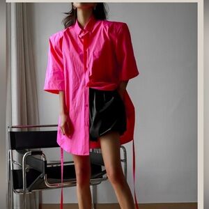 NWT Frankie Shop Udine Button Down Fuchsia